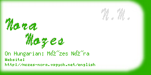 nora mozes business card