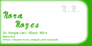 nora mozes business card